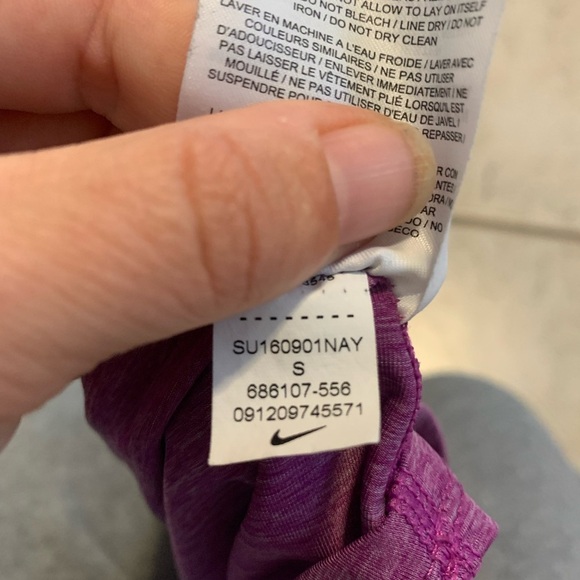 Nike Perforated Swoosh Flowy Workout Tank Top - Purple, Size S - Picture 3 of 5